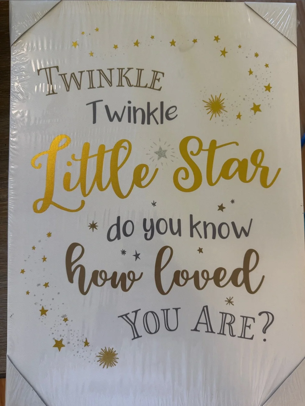 BRAND NEW IN PLASTIC Twinkle Little Star Wall Art - Inspirational Nursery De